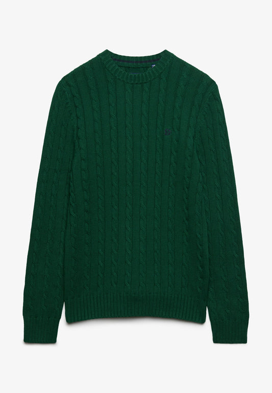 Maglione trecce girocollo Superdry uomo cotone