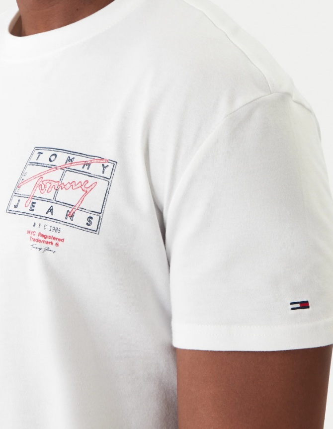 T-shirt Tommy Jeans uomo regular sign spray cotone PE 2026