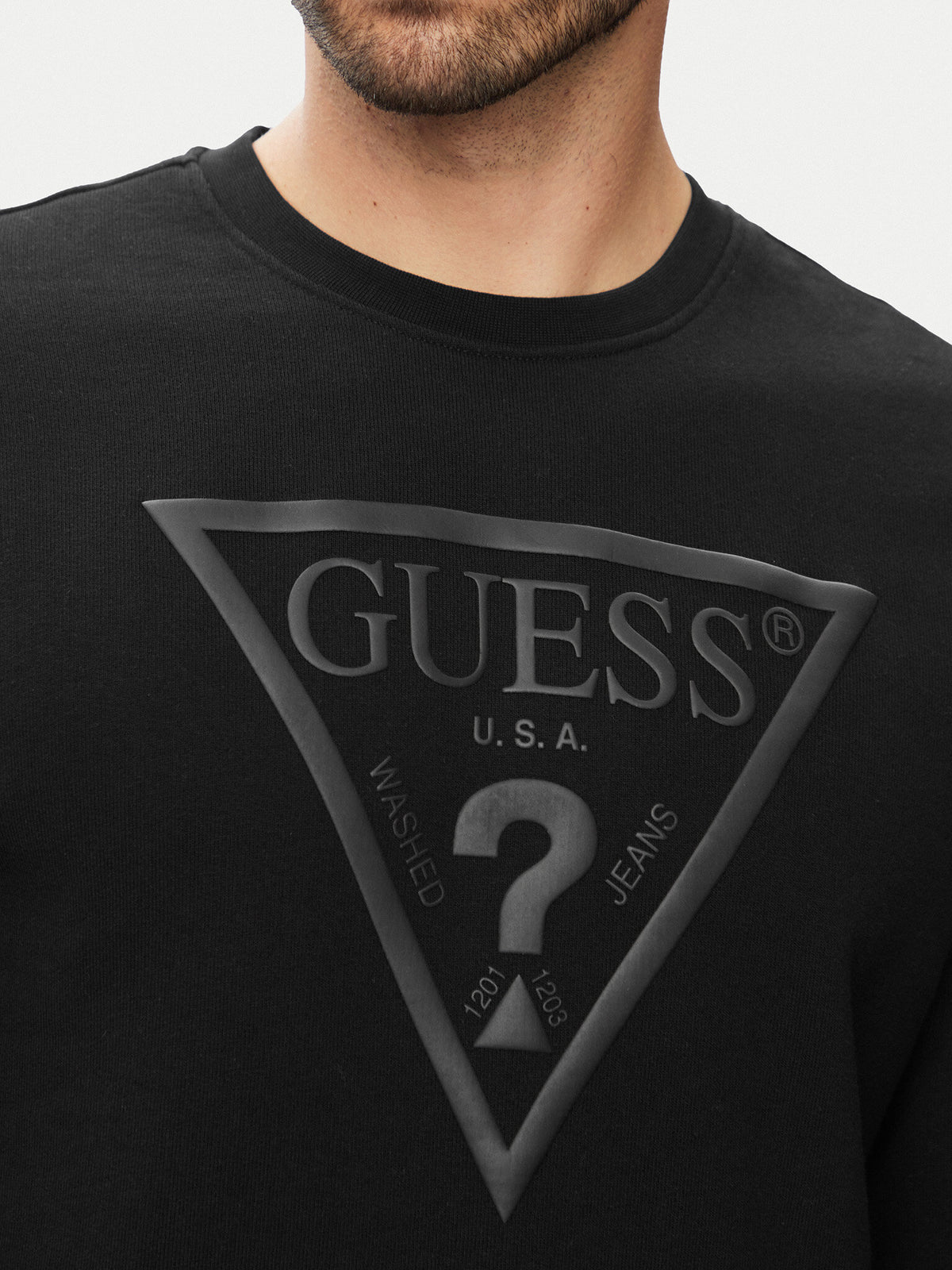 Felpa Audley Guess uomo girocollo fleece cotone