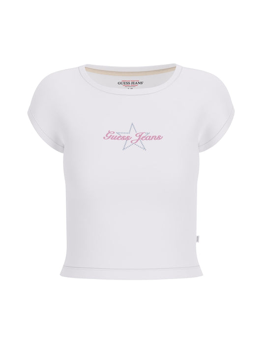 T-shirt Guess Jeans donna cotone raglan stampa stella