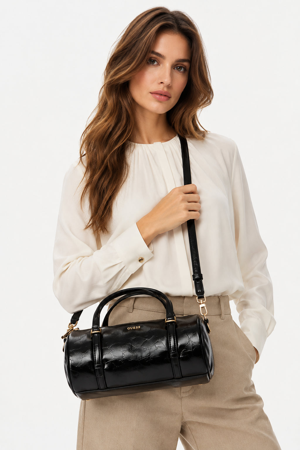 Borsa mini Guess donna Taylor barrel similpelle