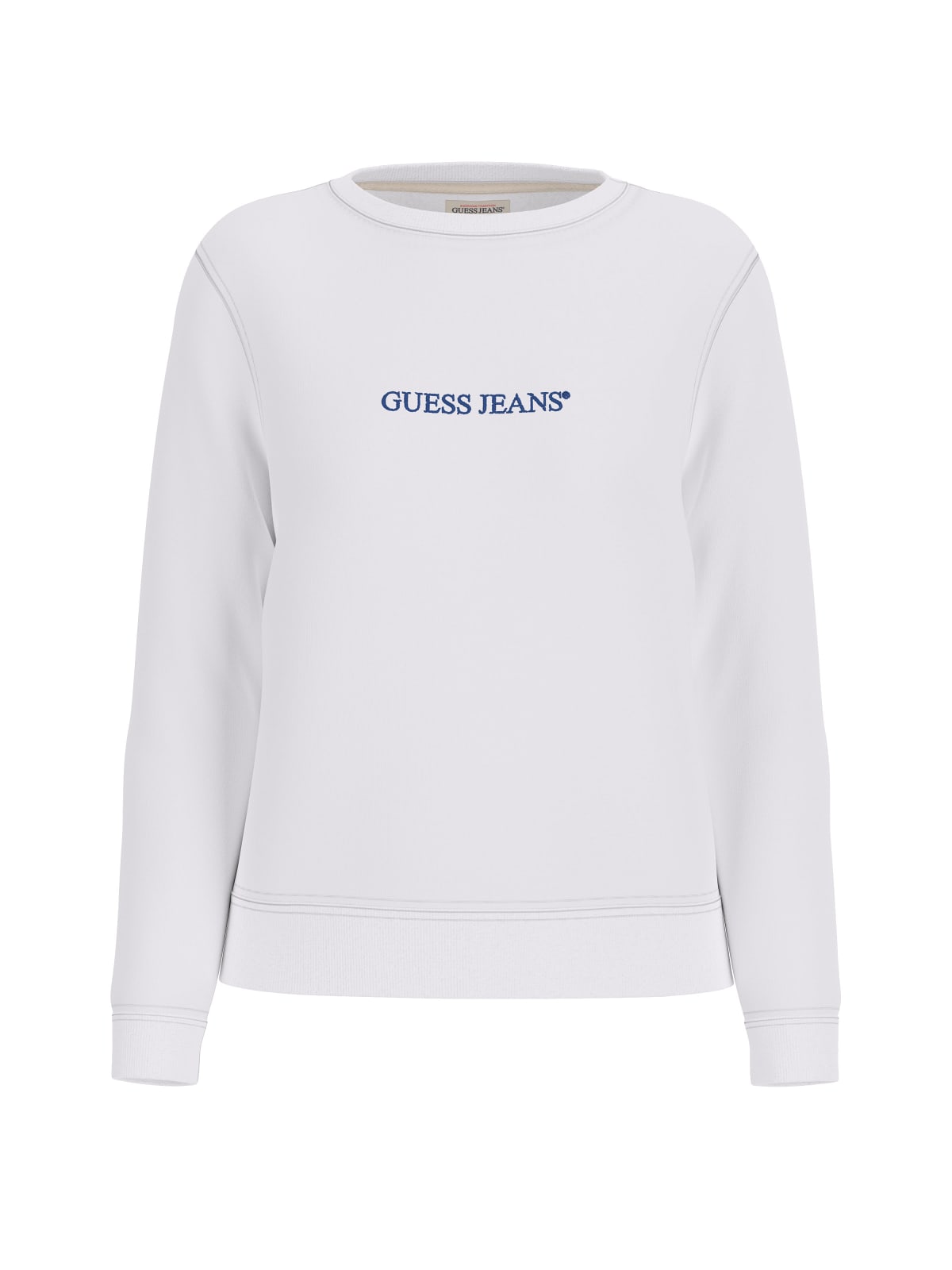 Felpa girocollo Guess Jeans donna regular logo ricamato