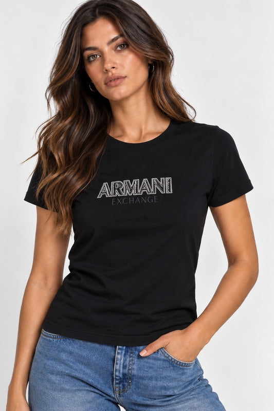 T-shirt donna Armani Exchange cotone manica corta logo