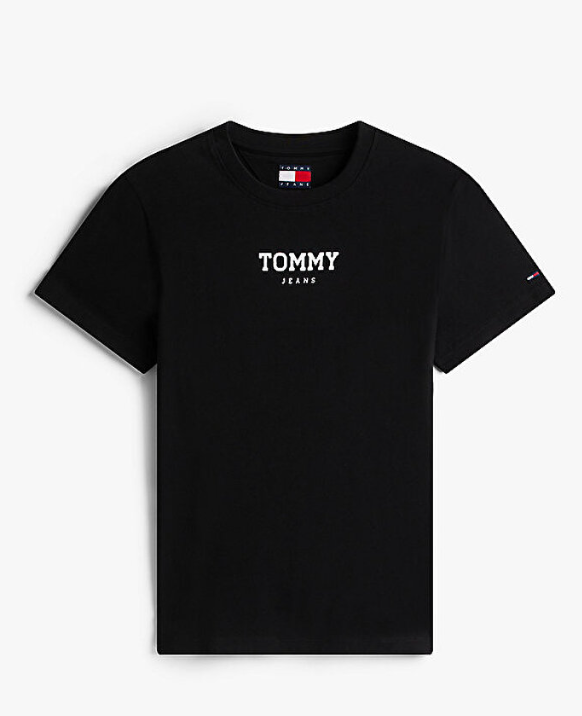 T-shirt Tommy Jeans donna essential regular cotone Black