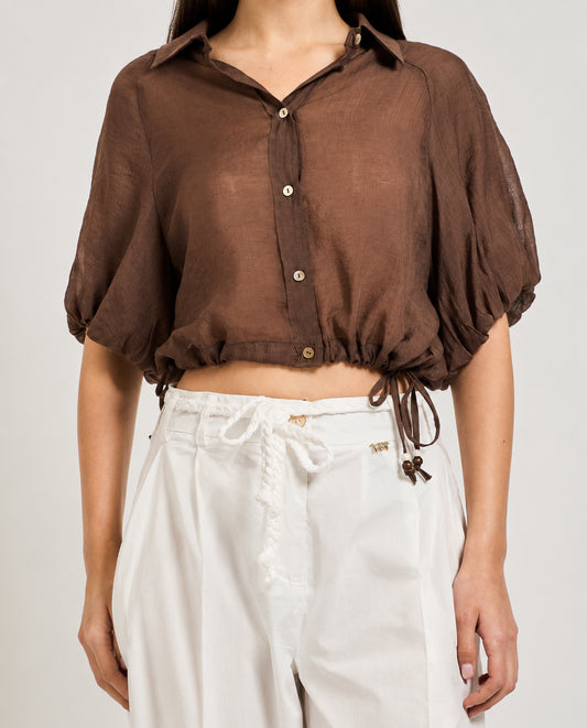 Camicia donna MARKUP cropped mussola cotone