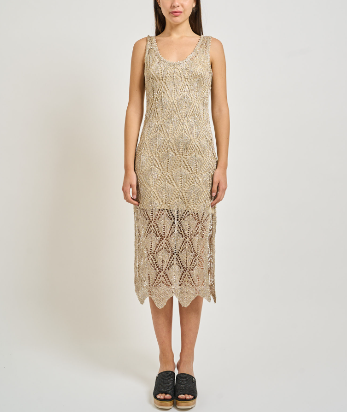 Abito donna MARKUP lungo traforato maglia crochet
