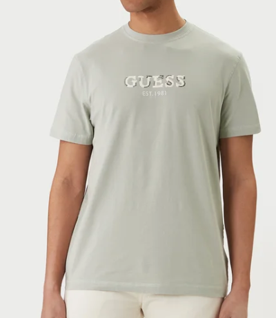 T-shirt Guess uomo logo contrast cotone