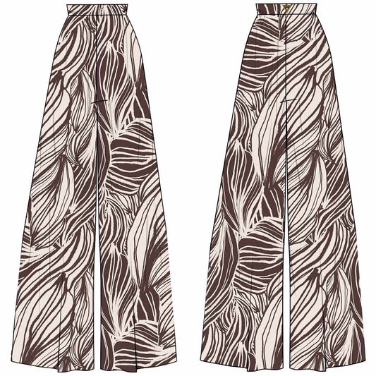Pantalone Guess donna Zoe Leaf wide leg