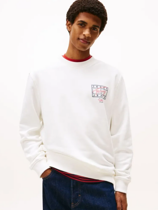 Felpa Tommy Jeans uomo regular entry cotone PE 2026