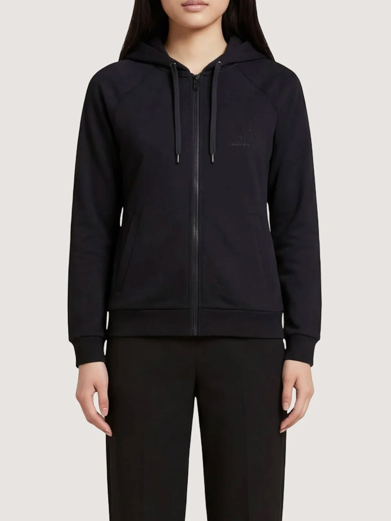 Felpa zip donna Armani Exchange A|X cappuccio PE 2026