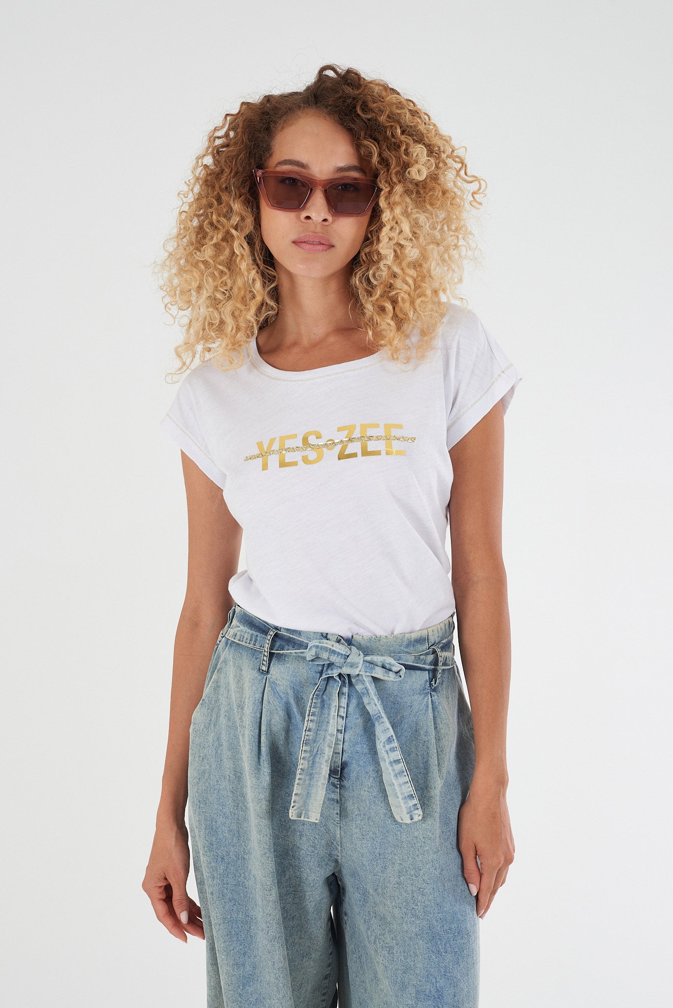 T-shirt YES-ZEE Donna manica corta cotone