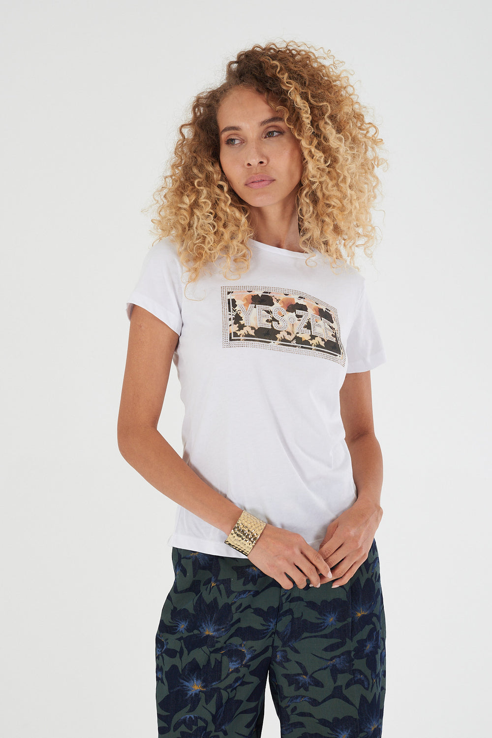 T-shirt donna YES-ZEE cotone manica corta
