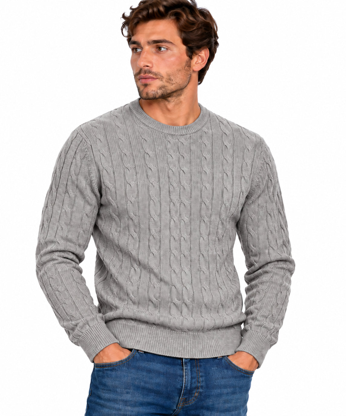 Maglia MARKUP uomo girocollo trecce viscosa