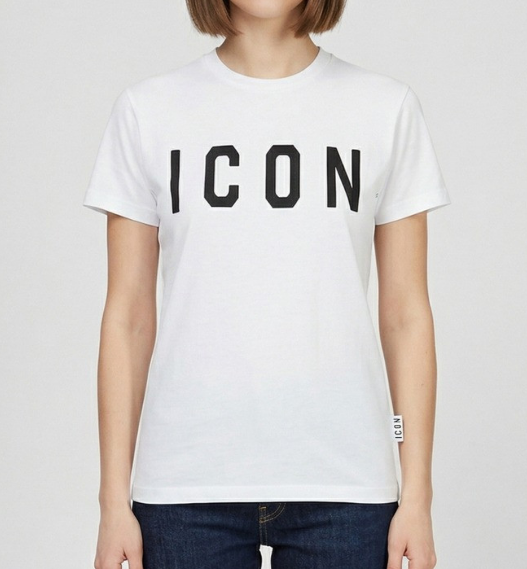 T-shirt donna ICON logo grande cotone manica corta