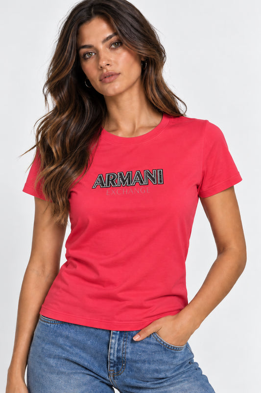 T-shirt donna Armani Exchange cotone manica corta logo