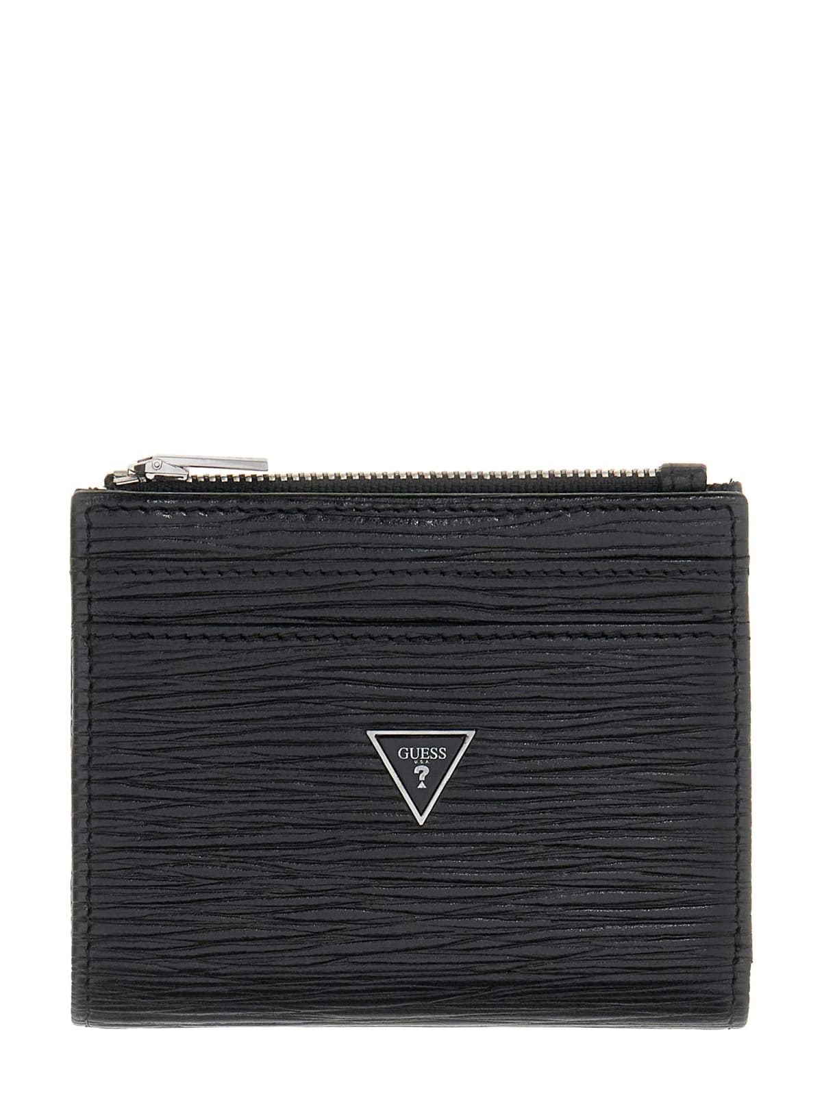 Portafoglio Milano Guess uomo bifold zip pelle tessuto