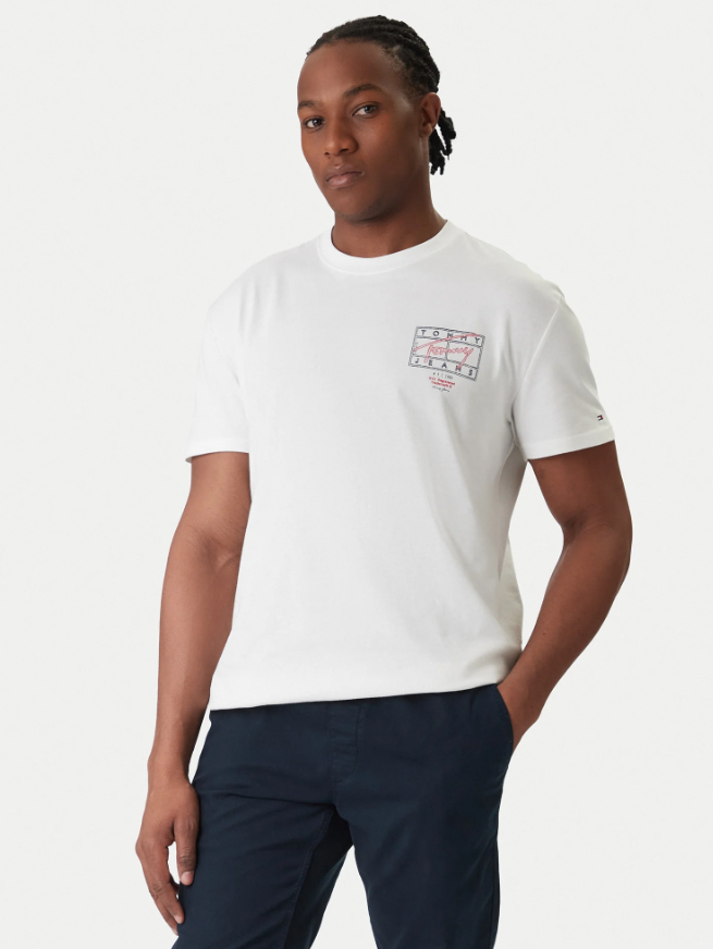 T-shirt Tommy Jeans uomo regular sign spray cotone PE 2026