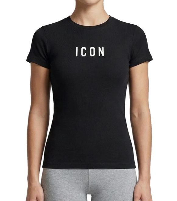 T-shirt donna ICON aderente logo piccolo cotone