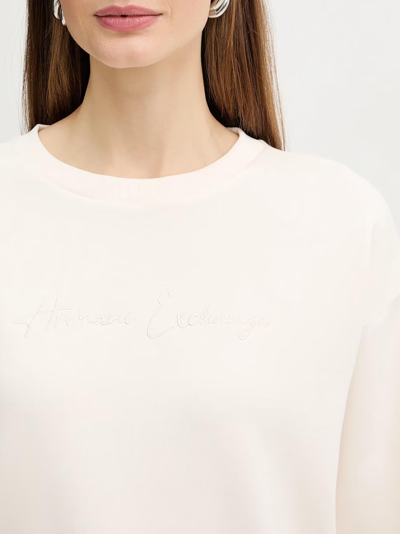 Felpa donna Armani Exchange A|X girocollo logo PE 2026