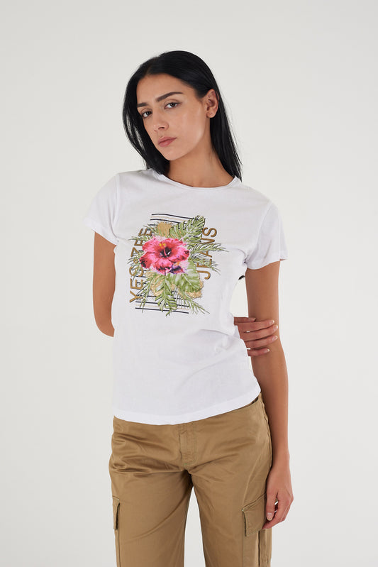 T-shirt donna YES-ZEE cotone manica corta regualr fit PE 2026