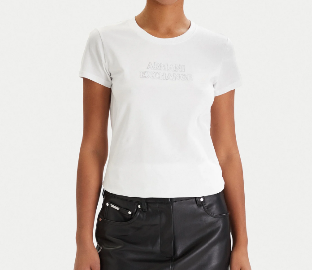 T-shirt Armani Exchange A|X donna slim fit cotone stretch