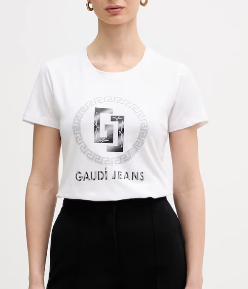 T-shirt donna Gaudi' Jeans con logo in risalto pe26