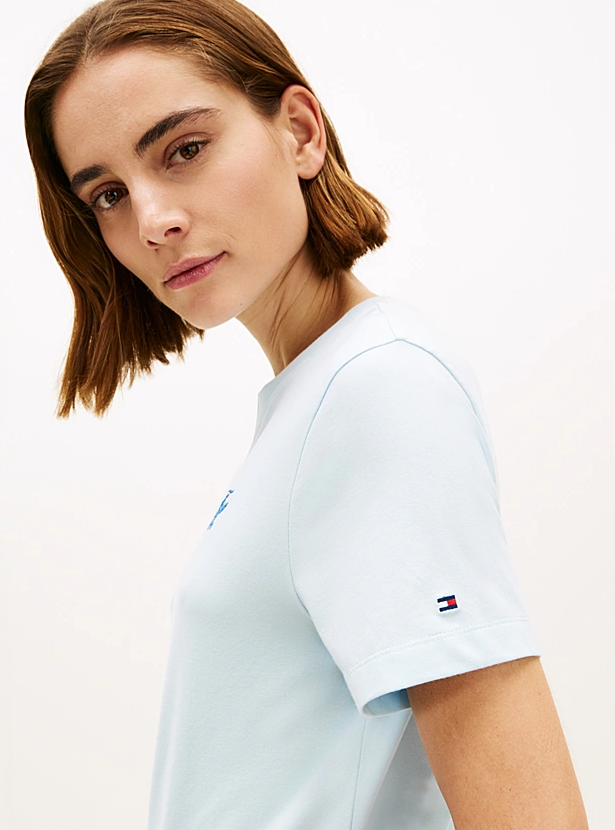 T-shirt donna Tommy Hilfiger Script regular cotone