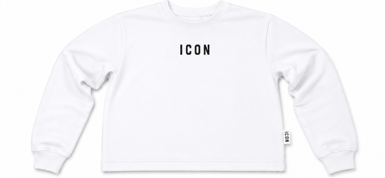 Felpa cropped donna ICON girocollo logo piccolo
