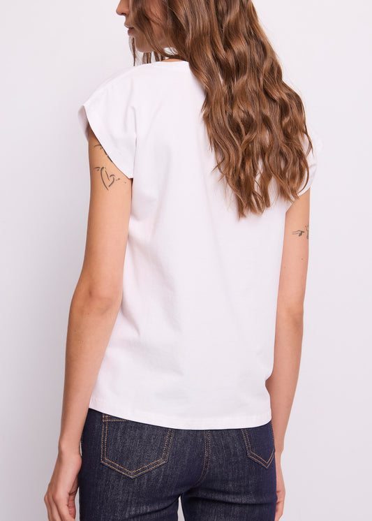 T-shirt donna Gaudi' Jeans manica corta cotone stretch pe26