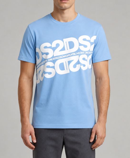 T-shirt DS2 uomo cotone stampa logo PE 2026