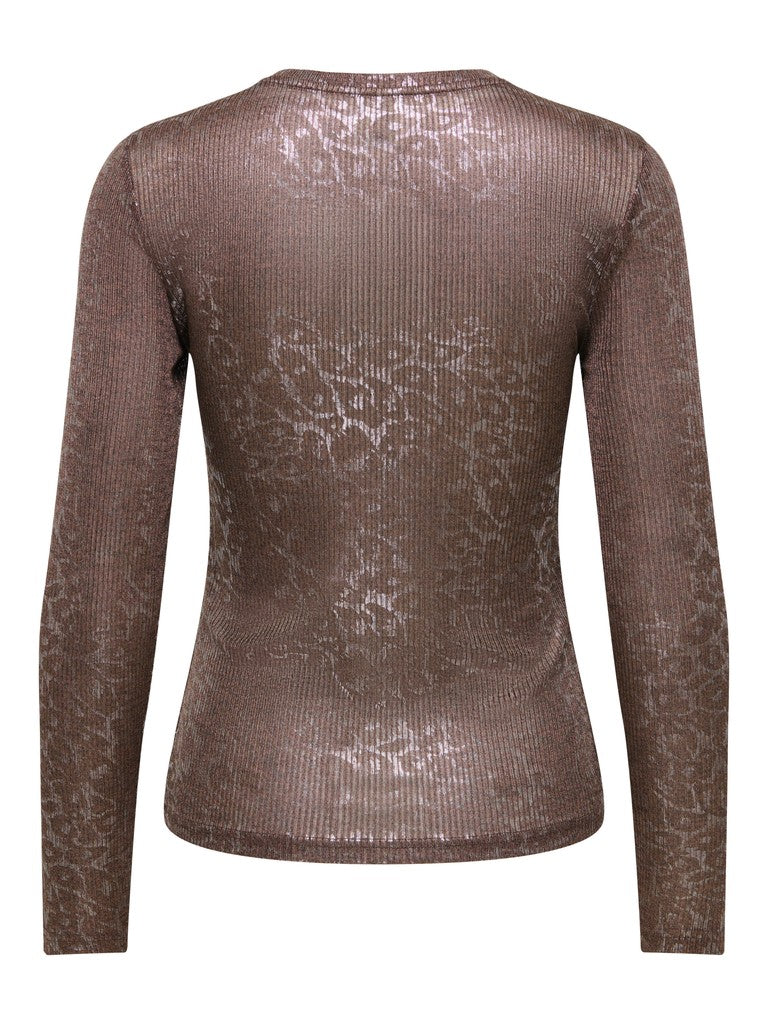Blusa donna ONLY con collo chiuso fantasia animalier