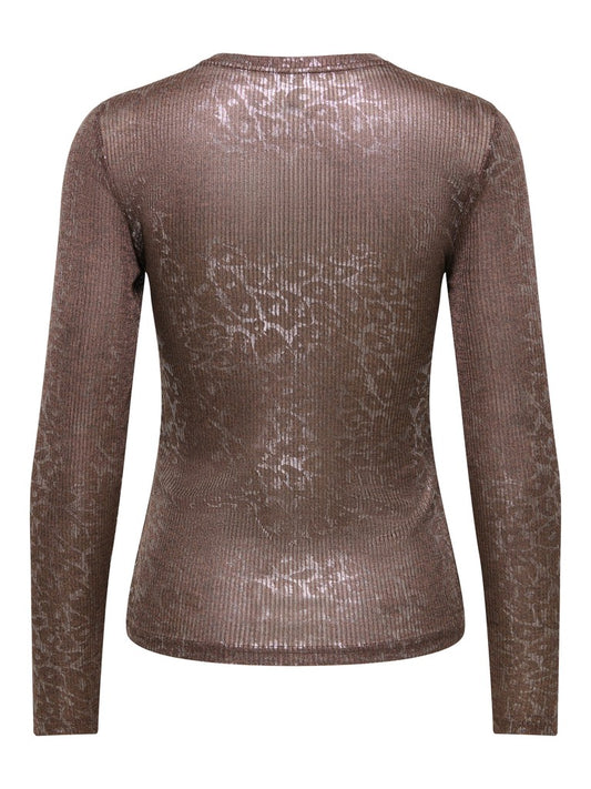 Blusa donna ONLY con collo chiuso fantasia animalier