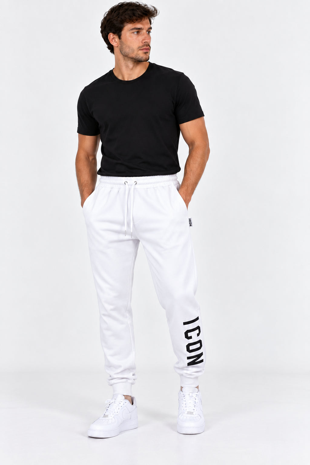 Pantalone jogger uomo ICON cotone logo grande