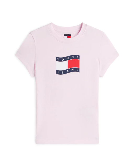 T-shirt Tommy Jeans donna slim logo bandiera PE26