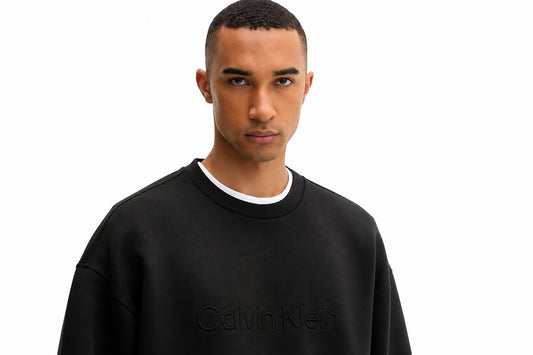 Felpa Calvin Klein uomo girocollo tessuto spacer