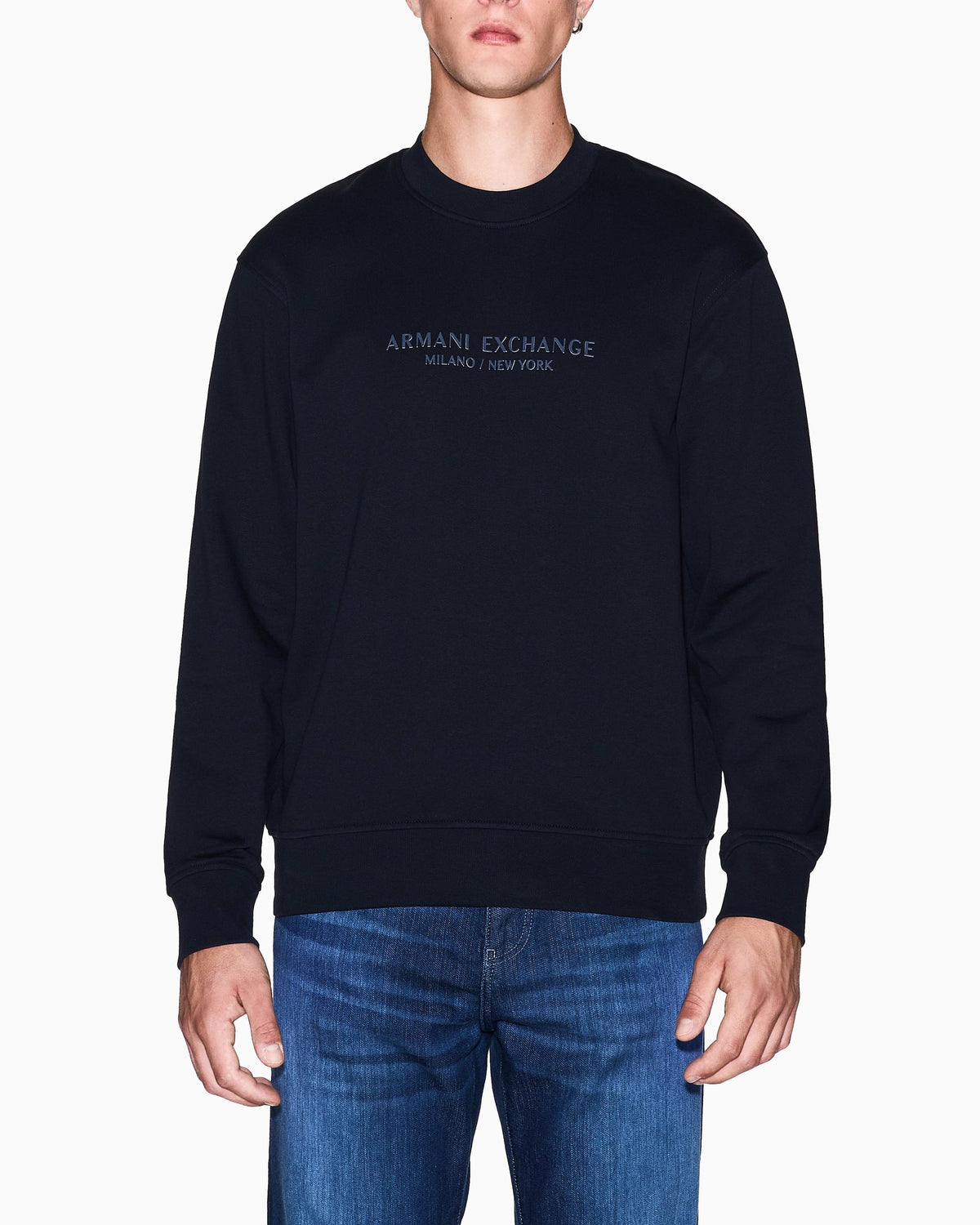 Felpa girocollo Armani Exchange uomo cotone logo