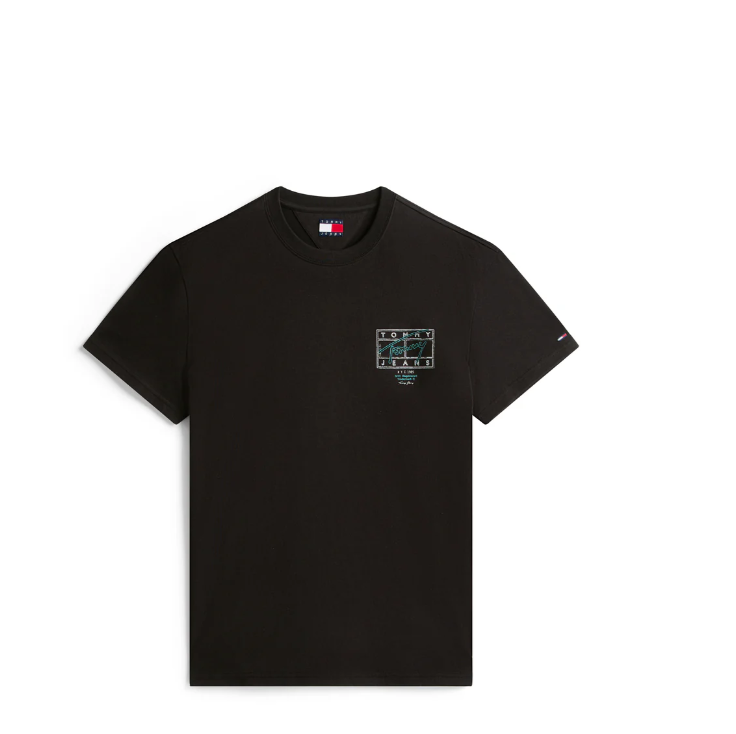 T-shirt Tommy Jeans uomo regular sign spray cotone