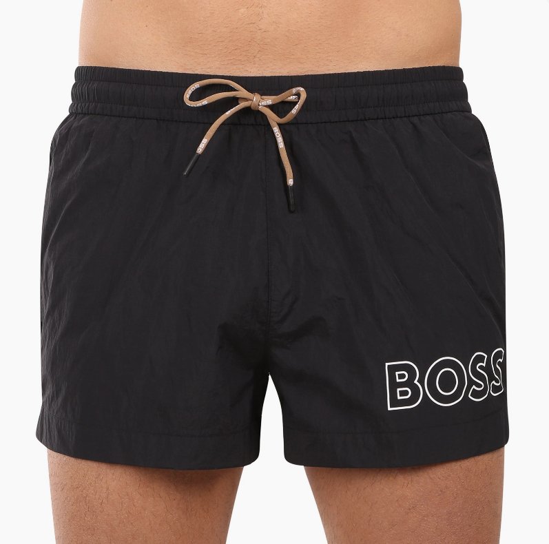 Costume boxer mare Hugo Boss uomo logo outline
