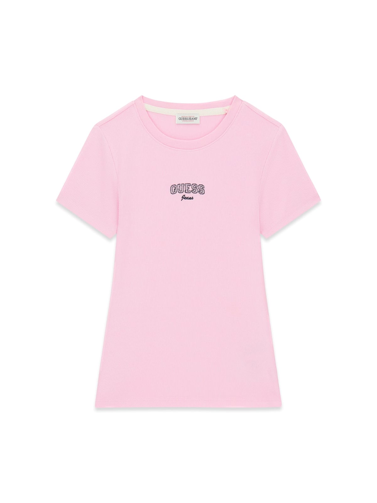 T-shirt Guess Jeans donna slim cotone ricamo logo