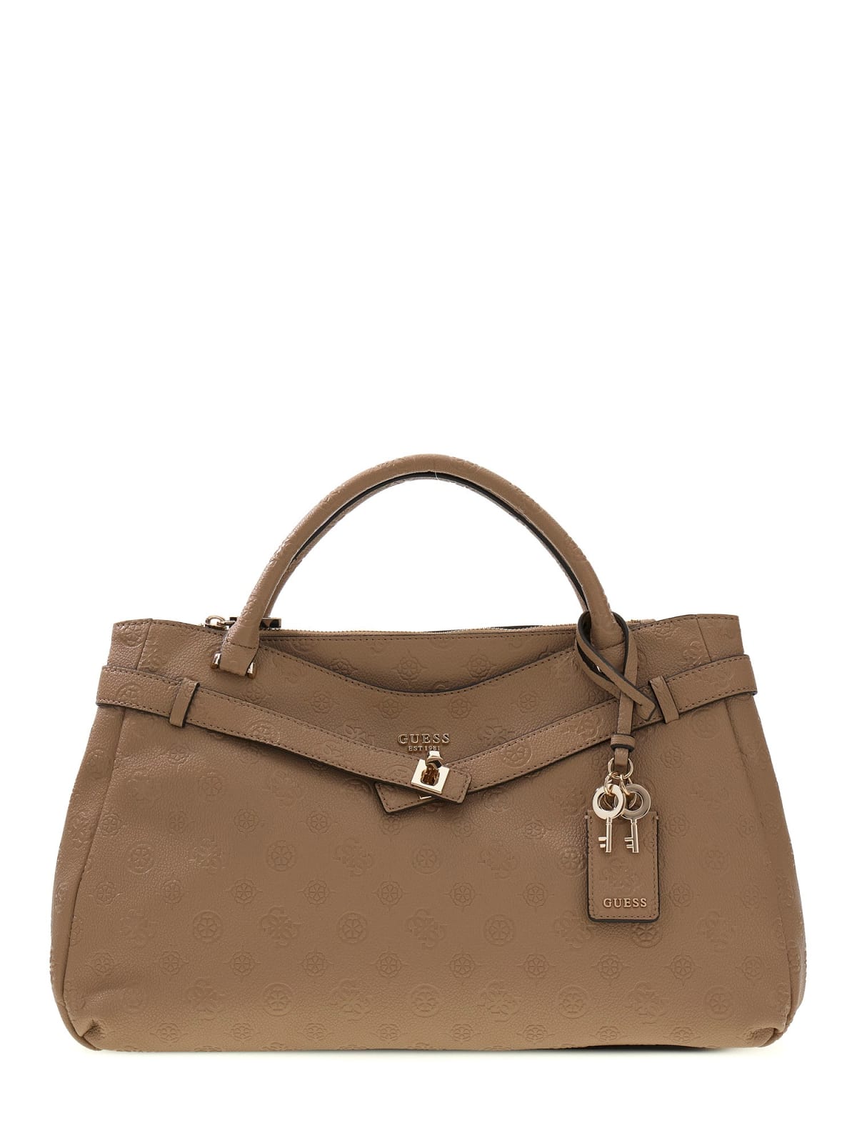 Borsa Guess donna Ella satchel grande logo all-over