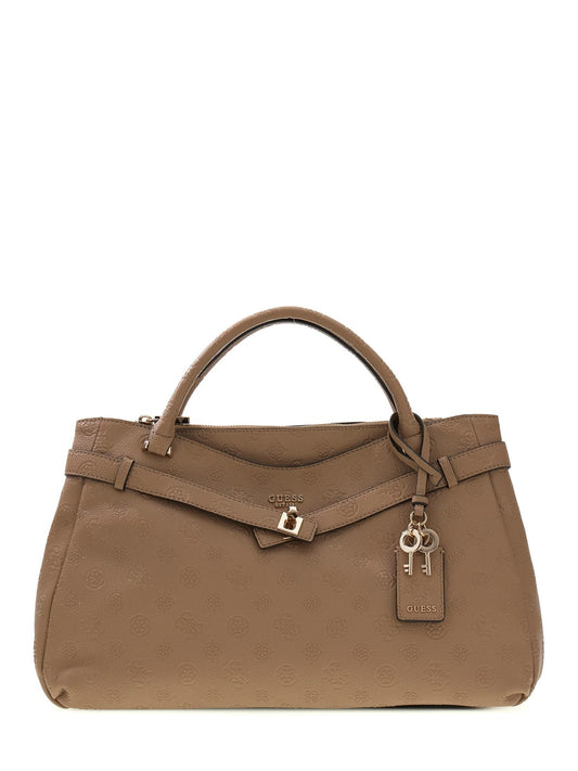 Borsa Guess donna Ella satchel grande logo all-over