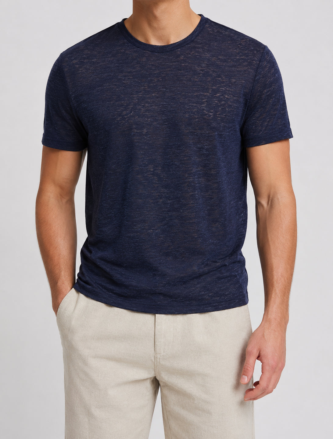T-shirt MARKUP uomo misto lino cotone girocollo
