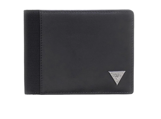 Portafoglio Guess uomo Berna zip saffiano nero