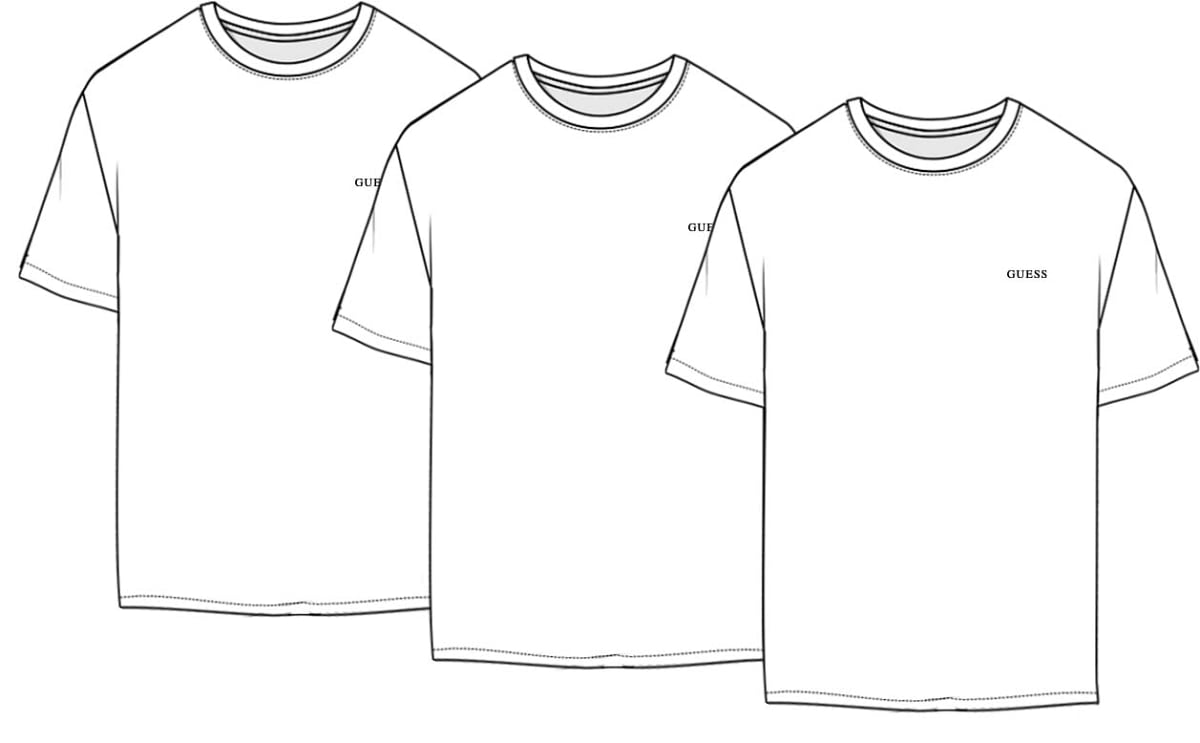 Tris t-shirt intima girocollo uomo Guess cotone