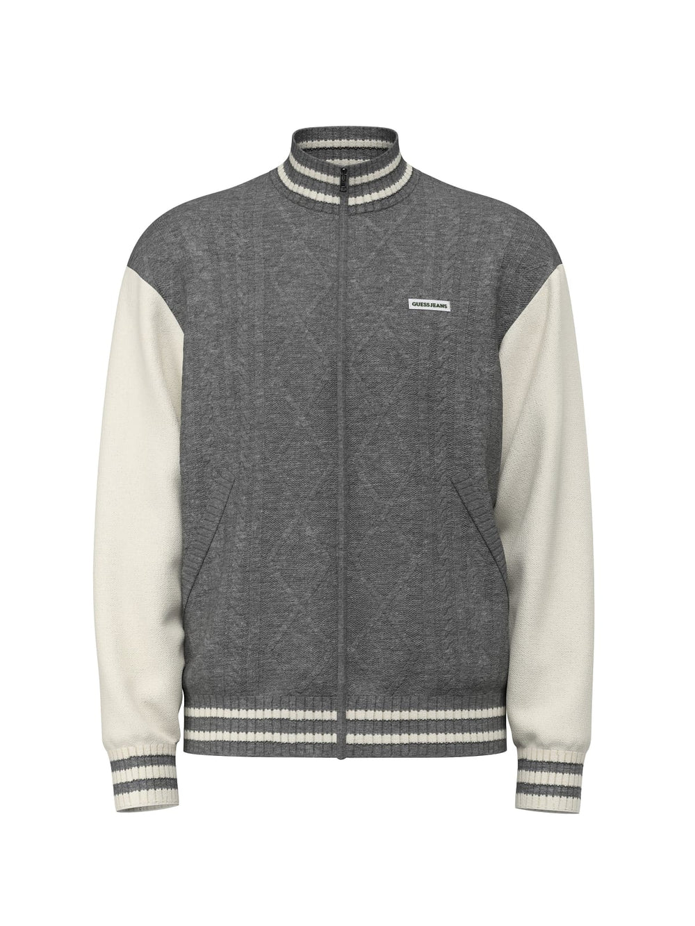 Maglione bomber zip Guess Jeans uomo lana cotone