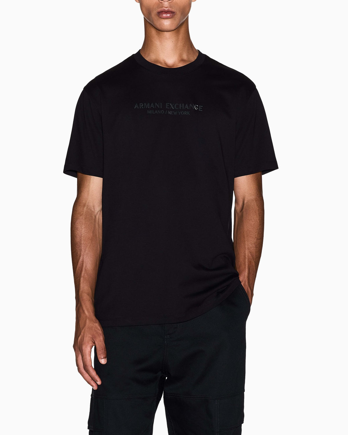 T-shirt uomo Armani Exchange cotone logo girocollo