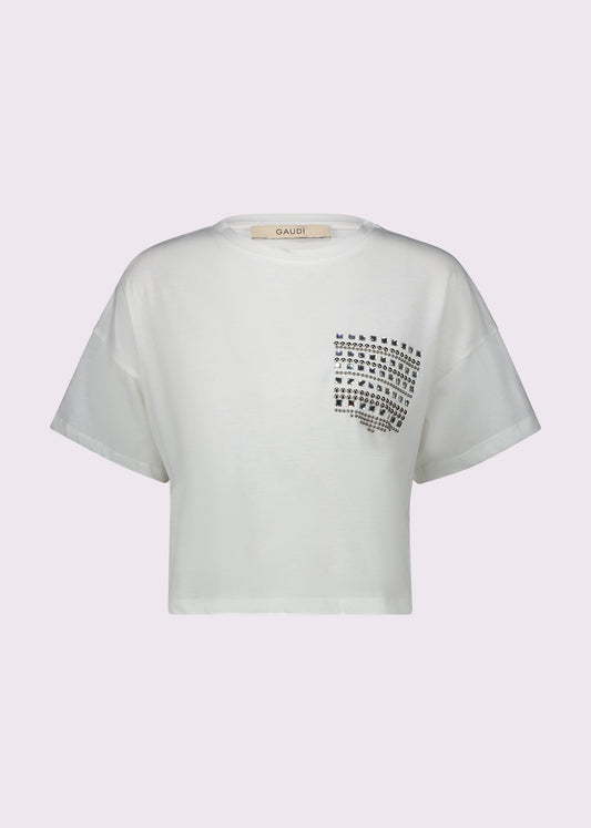 T-shirt manica corta Gaudi' Jeans donna cotone pe26 con stampa