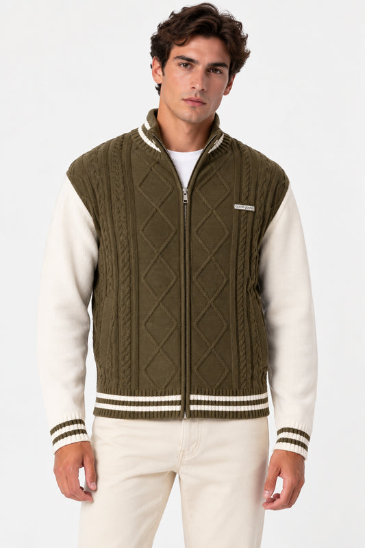 Maglione bomber zip Guess Jeans uomo lana cotone