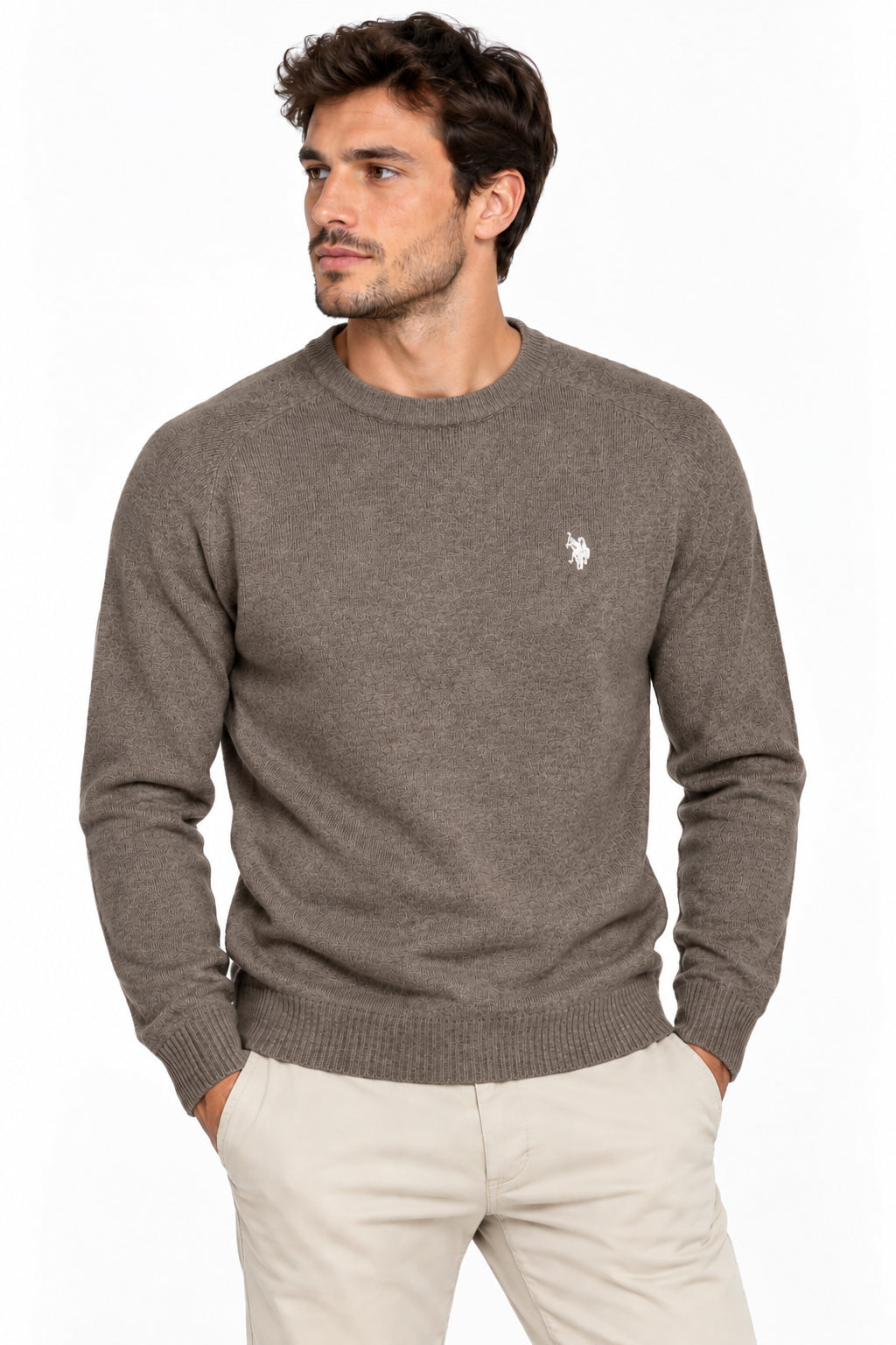Maglia girocollo U.S. Polo Assn. uomo cotone cashmere Leon