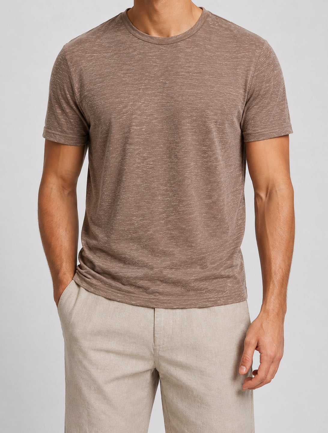T-shirt MARKUP uomo misto lino cotone girocollo